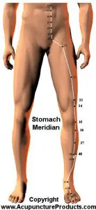 poses de méridiens estomac